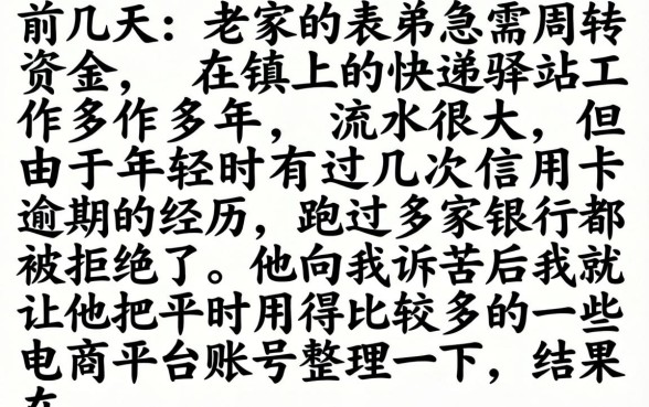 凭电商下款的口子，整合五个不看征信逾期秒下款的贷款