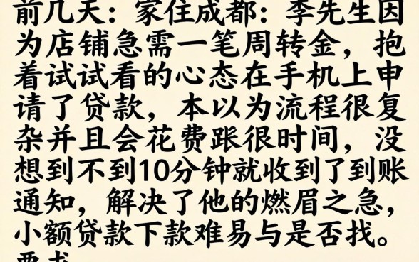 小额贷款下款容易吗，概括5个周周到贷款相同系列的软件