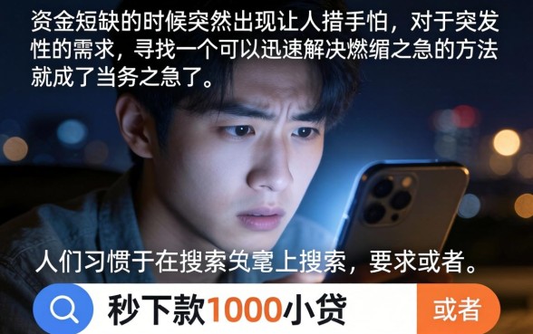 秒下款1000小贷，详尽说明5个手机可以临时借钱的app