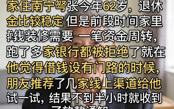 62岁稳放款口子，胪列5个小额贷款不查征信的口子