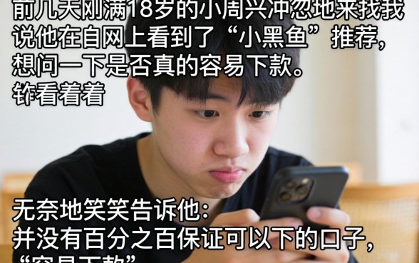 小黑鱼容易下款吗，概览五个18岁必下款的网贷口子