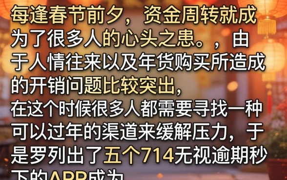 过年能下款的口子，罗列五个714无视逾期秒下的app