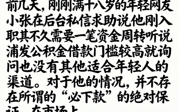 浦发公积金借款口子，枚举五个18岁必下款的网贷软件