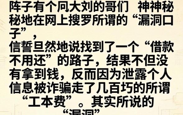 漏洞口子借款不用还，整合5个无视黑白无视征信申请就下款的软件