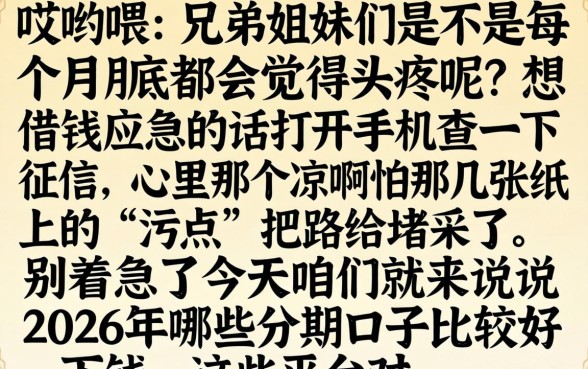 2026好下款的分期口子有哪些，归集五个无视黑白户的贷款app