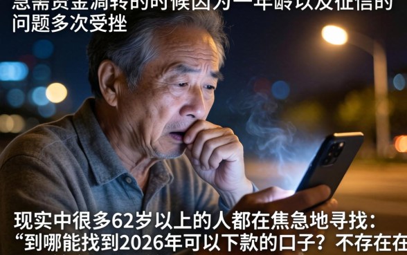 62岁能下款的口子，概览五个无视综合评分不足必下款口子