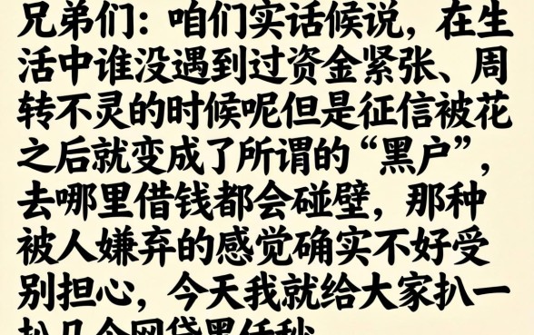 网贷黑户秒下的口子，细致阐述5个逾期太多能下款软件