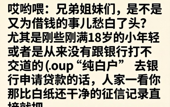 18周岁纯白户最好下款的口子，热忱推荐五个无视黑白必下款的网贷口子