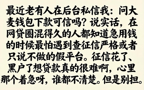 大麦钱包下款可信吗，详尽说明五个黑户下款app