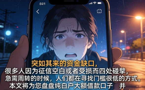 纯白户大额借款口子，梳理5个黑户都能下的口子