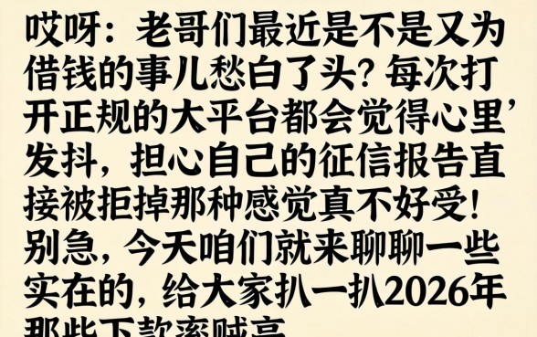 2026下款率高的口子一览，细致阐述5个网贷黑口子必下款app