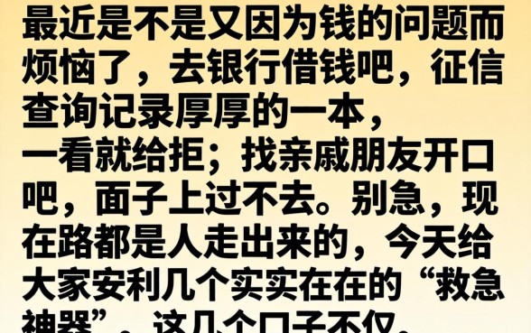 十四天秒下的口子，鼎力推荐5个无视黑户也能下款的口子