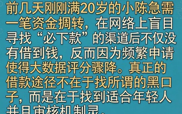 黑口子必下手机贷款，深入剖析5个20岁借钱不求征信速借平台