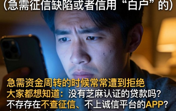 无芝麻认证的贷款吗，规整五个贷款不上诚信平台的app