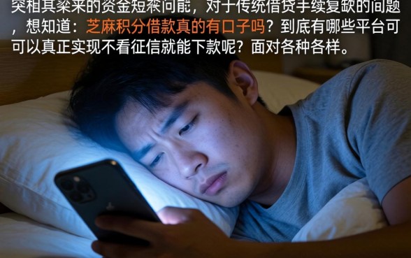 芝麻积分借款的口子，胪列五个不看征信小额借钱的平台