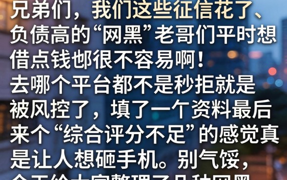 网黑老赖能下的口子，归集五个无视负债快速下款长期网贷的app