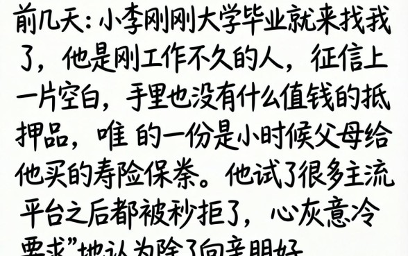 黑白户保单贷款口子，胪列五个满19岁可以借款的口子