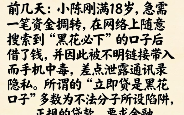 立即贷是黑花口子吗，陈列五个18岁必下款的网贷口子