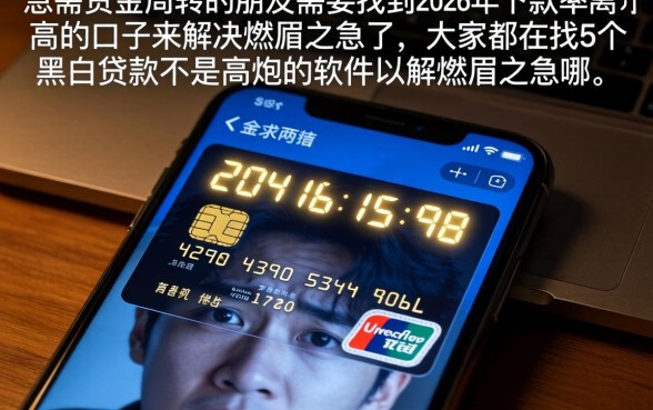 2026年下款率高的口子，理出5个黑白贷款不是高炮的软件