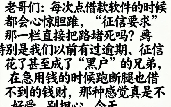 征信黑户能下的口子，理出五个贷款好做不看征信的软件