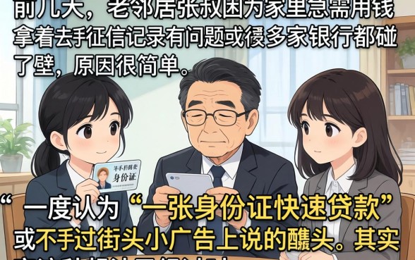 一张身份证快速贷款，理出5个低门槛不查征信的平台