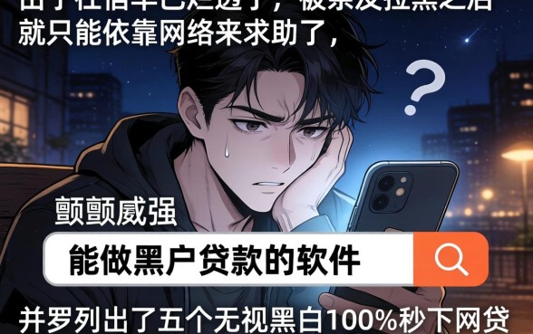 能做黑户贷款的软件，罗列5个无视黑白100%秒下网贷小额夜间口子