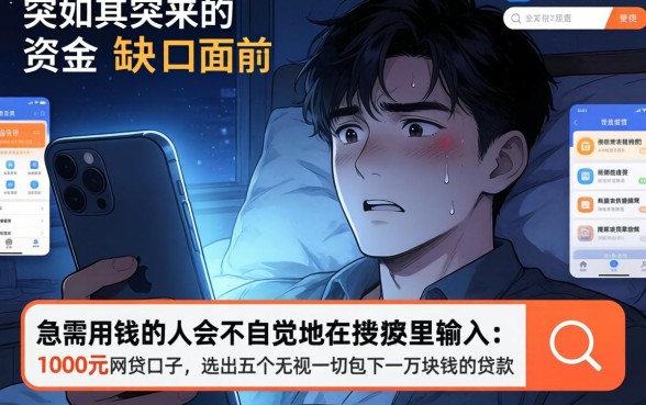 1000的网贷口子，遴选五个无视一切包下1万的贷款