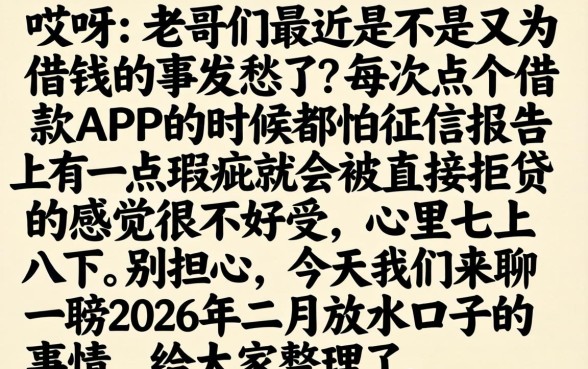 2026年2月放水口子，陈列5个百分百下款无视黑白户网贷平台