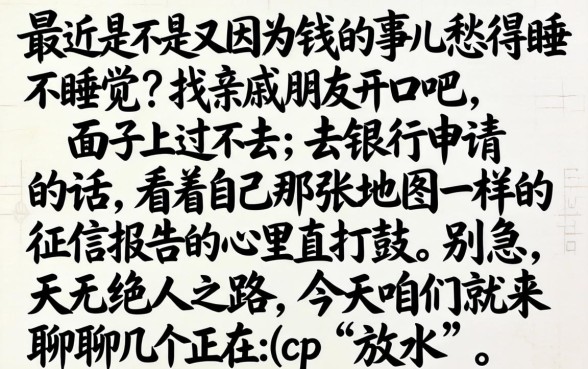 大额网贷放水口子，罗列5个极速审核的网贷口子
