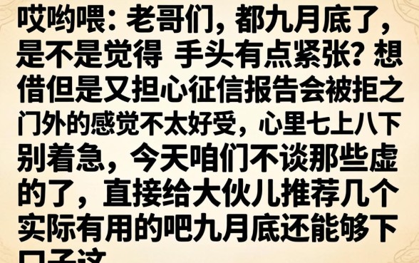 九月底还能下的口子，汇整五个百分百下款无视黑白户网贷软件