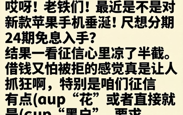 苹果分期24期免息，条列5个无视黑白贷款口子