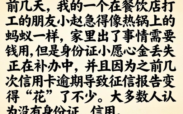 无需身份证小额贷款，深入剖析5个征信花居然都下款的平台
