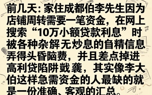 小额10万贷款利息，汇整5个周周到贷款相同系列的口子