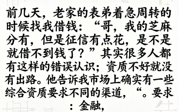 芝麻分必下的口子，概括5个黑户借款口子
