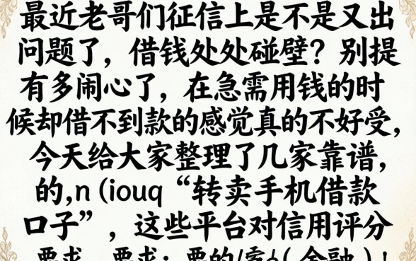 转卖手机借款口子，胪列五个综合评分不足也能下款的网贷
