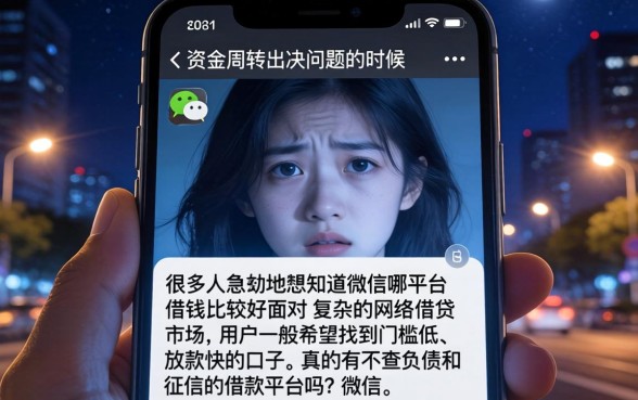 微信什么平台好借钱，规整5个不看负债和征信的平台