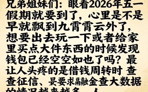 2026五一前放水口子，诚意推荐五个秒批通过的网贷平台