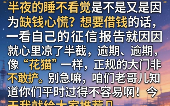 夜间黑户小贷必下，倾情分享五个不看欠款的贷款口子