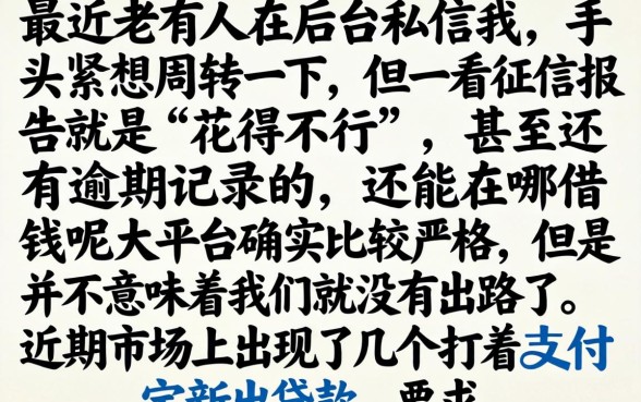 支付宝新出的贷款，整合5个黑户能下款的口子