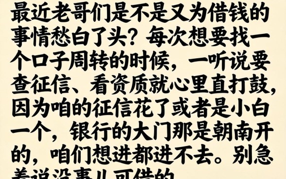 无资质的秒下口子，理出5个黑户0门槛贷款软件