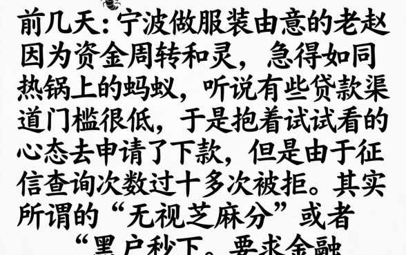 无视芝麻分宁波口子，揭秘5个无视黑户秒下的口子