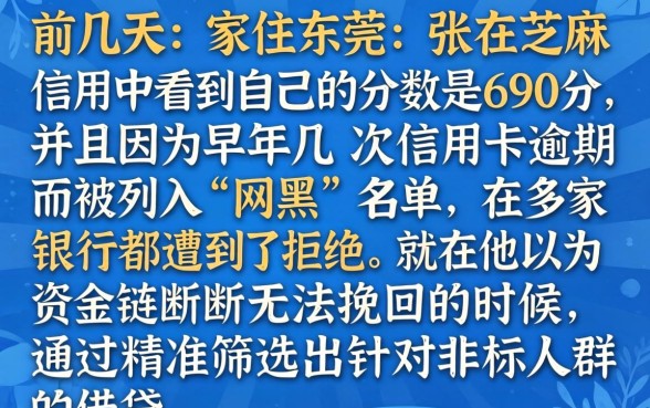 芝麻信用690贷款，整合五个手机小额黑户快速贷款平台