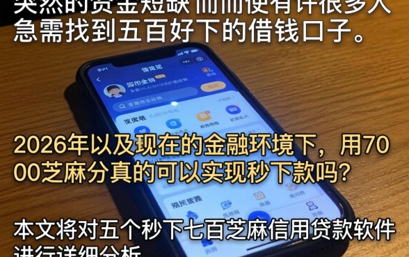 借款五百好下的口子，深入剖析5个秒下700芝麻分贷款软件