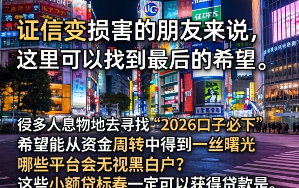 2026口子必下，精选5个黑户可快速办理小额贷款业务的平台