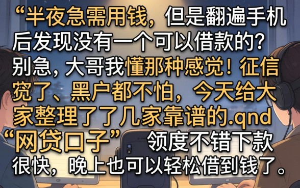夜里下款快的网贷口子，精选5个无视风控5000必下口子