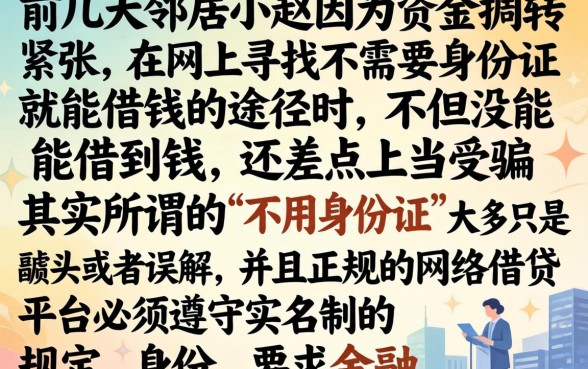 怎么不用身份证借钱，详细阐述5个18岁必下款的网贷口子