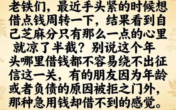 芝麻分低好下的口子，罗列五个不看年龄征信负债的app