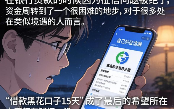 借款黑花口子15天，筛选5个不看征信小额借钱的口子