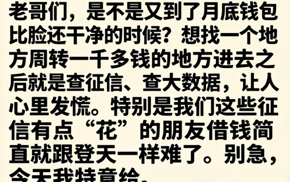 1000借一个月秒下的口子，概览5个黑户成功获取大额贷款的软件