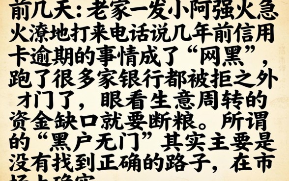 不看征信下款的口子，理出五个黑户成功获取大额贷款的平台
